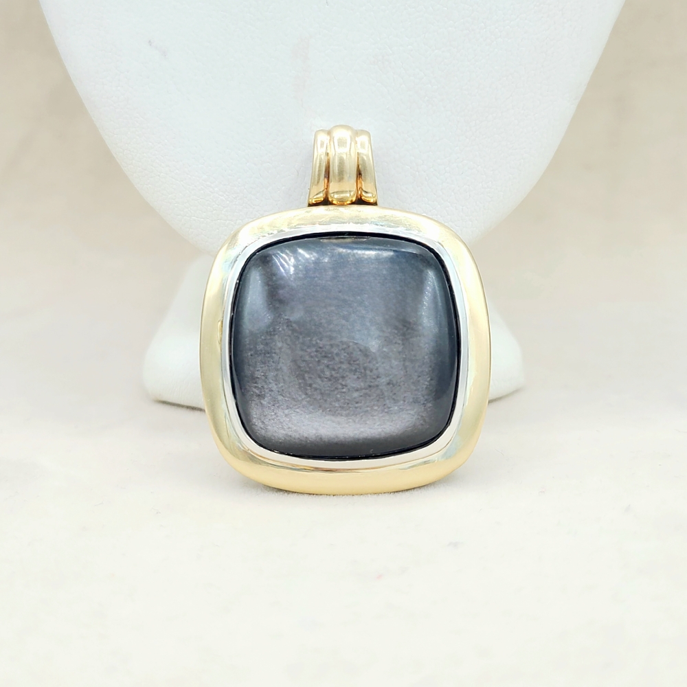 David Yurman Albion® Pendant with 27mm Silver Obsidian and 18K Yellow Gold